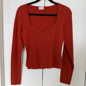 Wilfred Rust Long Sleeve Square Neck Top